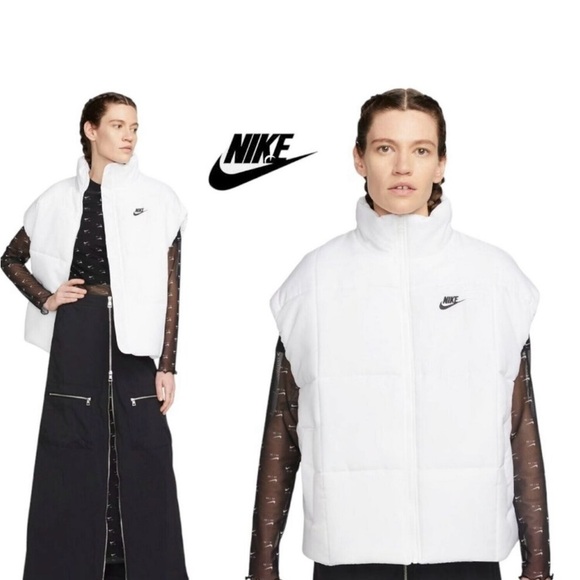 Nike OVERSIZED Classic Therma-FIT
Loose Puffer Vest White w/Black
Swoosh New - Picture 6 of 6